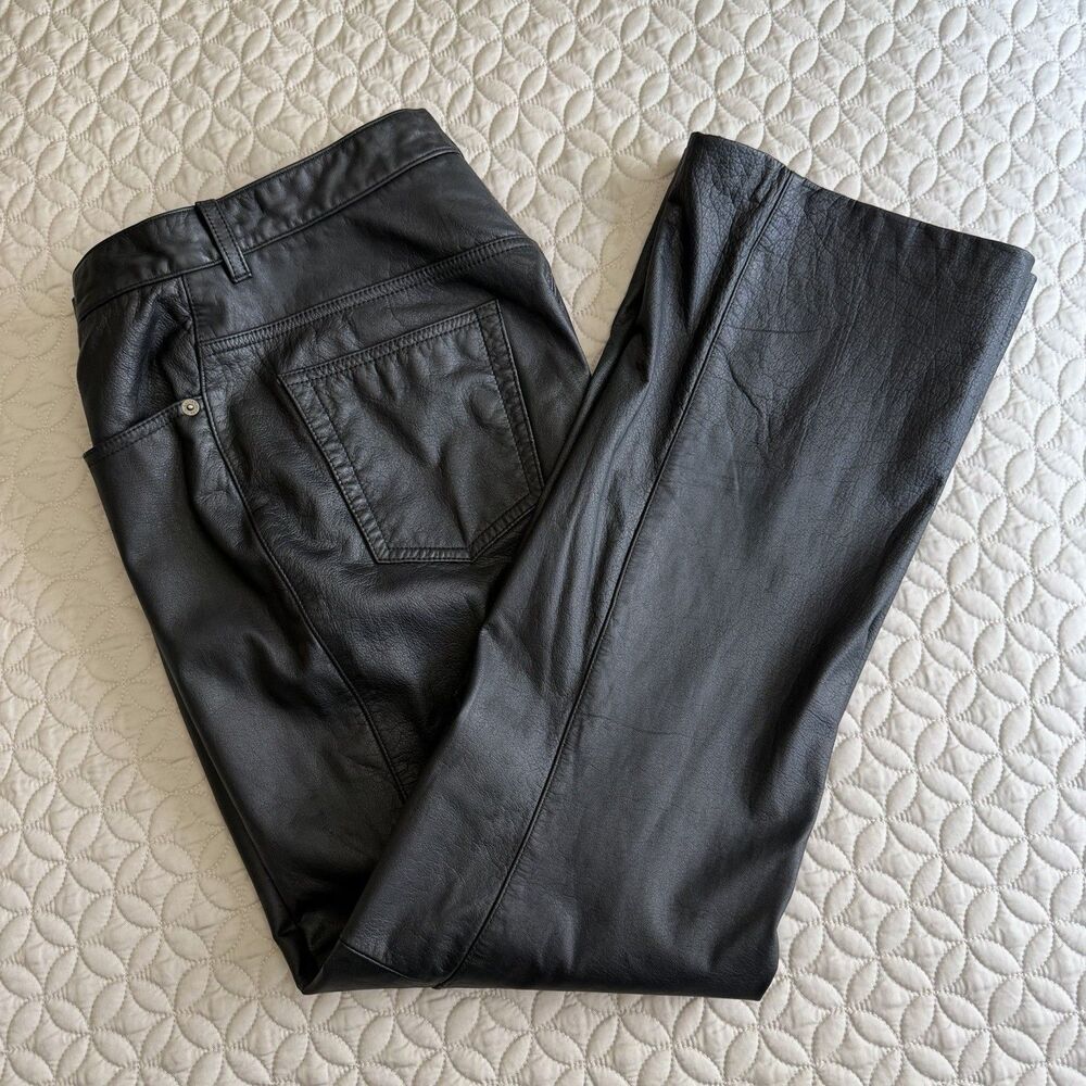 Lauren Jeans Co. Ralph Lauren Women's 100% Leather Pants Lined Black Size 10